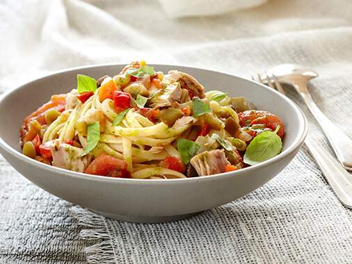 One pot pasta au thon et aux légumes